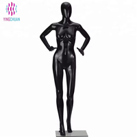Mannequin Femme Noir en Plastique Corps Entier pour Vente en Gros