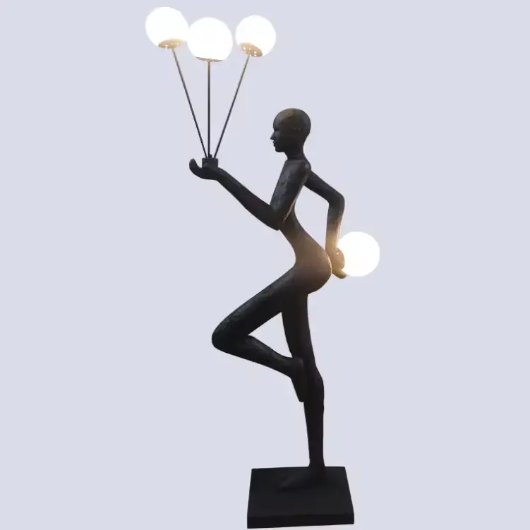 JYLIGHTING Luminária de chão para salão de estar, luminária moderna e criativa em forma de humano, escultura de luxo, luminária de chão para exibição, modelo e ornamento