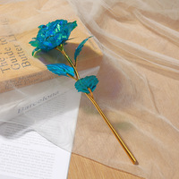 Rose en feuille d'or 24 carats, rose galaxie en feuille d'or pour cadeau de la Saint-Valentin, Noël, fête des mères, décoration de mariage