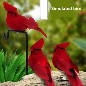 2/12 Piezas de Pájaros de Simulación para Jardinería, Decoración Navideña, Pájaro Rojo con Clip, Pluma, Tela de Peluche, Manualidades, Arte, Pájaro Artificial - Product Image 1