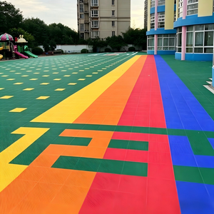 Thermoplastic Mosaic Interlocking Floor Tiles Non-slip Shock-absorbing Modular Flooring for Kindergarten, Sports Court School - Product Image 1
