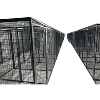 Cage de rangement sécurisée en treillis métallique noir et gris pour sous-sol, grand format, connectable, pour le stockage sécurisé d'articles