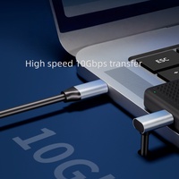 Cable USB 3.1 Tipo C a C Vertical de 90 Grados DFX de 1M con Carcasa de Aluminio para SSD, Monitor, Control de Drones