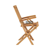 Ensemble de chaises pliantes d'extérieur Zahra, table en teck massif - Confort durable, style farmhouse, villa, jardin, salle à manger, parc, hôtel, usage moderne
