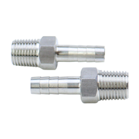 Raccord de tuyau 304/316, barbette 8-12 mm, filetage mâle NPT/BSPT 1/4-1/2, adaptateur de raccord de tuyau droit en acier inoxydable