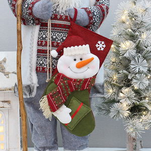 Medias navideñas de 19,7 pulgadas, bolsas de regalo decorativas de tela de lino de imitación para adornos de árboles de Navidad - Product Image 4