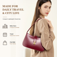 Sac à bandoulière pour femme en cuir fait main avec logo personnalisé, mini, à fermoir dissimulé, bordeaux, pour usage quotidien et professionnel, ODM