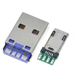 Micro Nam Cắm Với PCB Solder Tấm Hai Mặt Micro 5P Cắm Usb Nối + Loại A 3A 4PIN Nam USB Tự Làm OTG Dữ Liệu Phí DIY - Product Image 2