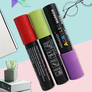 Wholesale Office School Supplies 15MM Tip Acrylic Marker Pen Set Permanent Ink for Paper Writing for Stationery Products - Product Image 1