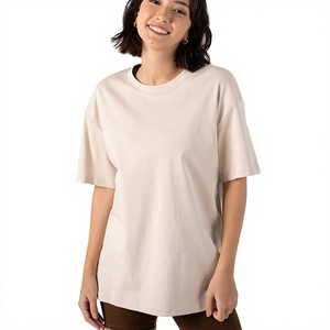 OEM ODM Women's Oversized Crew Neck Cotton <b>T</b>-<b>Shirts</b> Wholesale Women's Oversized Drop Shoulder <b>T</b>-<b>Shirt</b> 100% Cotton Tee - Product Image 1