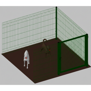 Modulo Aggiuntivo per Recinto per Cani 200x200x102 cm in Ferro Zincato e Acciaio Verniciato Verde, Struttura Solida e Sicura con Pali Interrati - Product Image 1