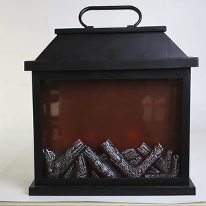 Moderne Or Brossé LED Lanterne Cheminée Portable ABS Artificielle Décor Sans Flamme <span class=keywords><strong>Bois</strong></span> Brûlant Bûche Rouge Dim Lueur Veilleuse <span class=keywords><strong>pour</strong></span> - Product Image 3