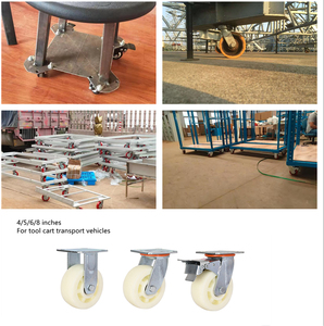 100mm 125mm 150mm 200mm 300kg Plastic Heavy Duty Pvc pp Rigid <strong>Caster</strong> Wheel With Side Brake - Product Image 2
