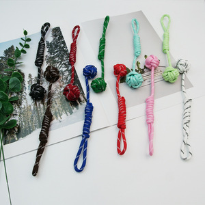 19 CM Solid Color Lanyard Nylon Rope Pendant Hand-woven Rope with Ball Accessory