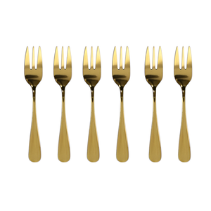 ชุดส้อมของหวาน 6 ชิ้น ขนาด 1.9x14 ซม. สีทอง - Product Image 1