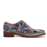 Les Trois Loyautés de Taoyuan - Chaussures Formelles Traditionnelles Chinoises pour Hommes en Cuir Véritable d'Alligator Peintes à la Main