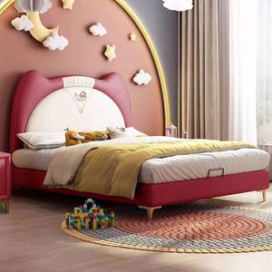Cama Infantil Color Crema con Cabecero de Orejas de Gato y Cajones de Almacenamiento, Cama Individual Moderna de Lujo para Niñas, Estilo Princesa, para Espacios Pequeños - Product Image 5