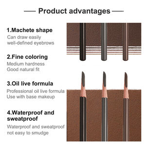Crayon à sourcils de style couteau, étiquette privée, Logo personnalisé, stylo à sourcils végétalien en bois imperméable pour cosmétique - Product Image 4