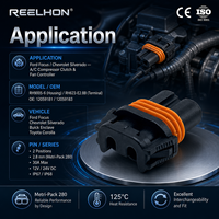 Connecteur auto étanche femelle 2 broches RH9005-6 12059181 12059183 2,8 mm pour faisceau de phares 9005 9006