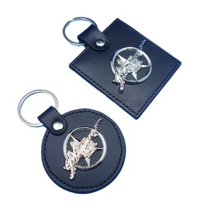 <b>Leather</b> <b>Keychain</b> With Electroplated Gold Logo Oval Shape Customizable Color Business Gift - Product Image 5