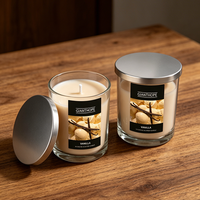 Bougie de luxe en cire de soja pour aromathérapie, parfum aux herbes, pot en verre avec couvercle, parfum d'ambiance pour la maison, non toxique, respectueuse de l'environnement, Pâques, Nouvel An