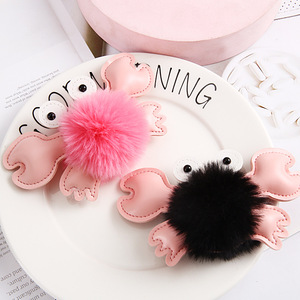Lindo Llavero de Cangrejo con Pompón, Bola de Peluche Suave de Piel Sintética, Colgante de Cuero PU <span class=keywords><strong>para</strong></span> Bolsos, Carteras y Decoración de Coche, Lindo Regalo - Product Image 6