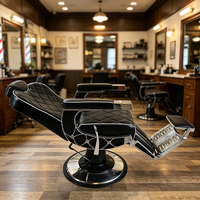 Fauteuil de barbier hydraulique inclinable pour hommes, chaise de salon réglable pour barbier, fauteuil robuste pour le rasage et les soins du visage
