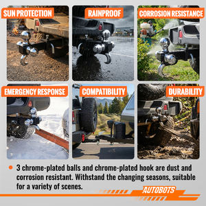 Enganche de <span class=keywords><strong>Remolque</strong></span> de Tres Bolas con Gancho y Pasador, Tamaño de la <span class=keywords><strong>Bola</strong></span> 1-7/8\", Enganche de <span class=keywords><strong>Remolque</strong></span> de 2\" y 2-5/16\", Compatible con Receptor de 2 Pulgadas - Product Image 5