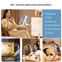 Support universel unique Support de table pour ordinateur portable Support de téléphone portable flexible pour tablette de bureau de lit et support de bureau de téléphone