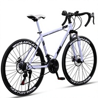 Vélo de route de haute qualité, acier haute teneur en carbone, freins à disque doubles, roues de 26 pouces, 21/24 vitesses, fourche à suspension, personnalisation du vélo de route
