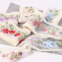 Un seul côté broderie fleur feuilles dentelle bricolage arc cheveux accessoires tir accessoires maison tissu ruban