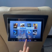Kursi belakang layar 10.1 inci nirkabel Android, jok belakang Monitor Bus dengan Tv 4g 2 Earphone Jack, hiburan, HITAM
