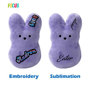 Süblimasyon boş bebek 15cm paskalya tavşanı peluş oyuncak yumuşak Mini dekoratif tavşan ve köpek sevimli paskalya tavşanı dekor hayvan bebek Peeps - Product Image 4