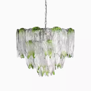 Lámpara Colgante Moderna de Vidrio, Forma de Tambor Redondo, Pantalla Verde Degradado, Bombilla LED E27 2700K Blanco Cálido para Sala de Estar - Product Image 6