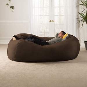 DB Jaxx 7 pieds moderne pouf deux places canapé chocolat tissu pour salon - Product Image 2