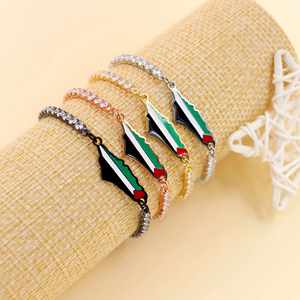 Pulsera con Mapa de la Bandera de Palestina, Joyería Palestina de Alta Calidad, Dijes de Acero Inoxidable, Regalo Promocional para Fiestas - Product Image 1