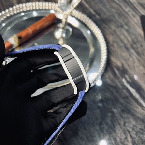 Reloj de Hombre <span class=keywords><strong>Serie</strong></span> 67-02, Caja de Fibra de Carbono <span class=keywords><strong>Blanca</strong></span>, Correa de Nailon Azul, Reloj Mecánico de Alta Calidad - Product Image 4