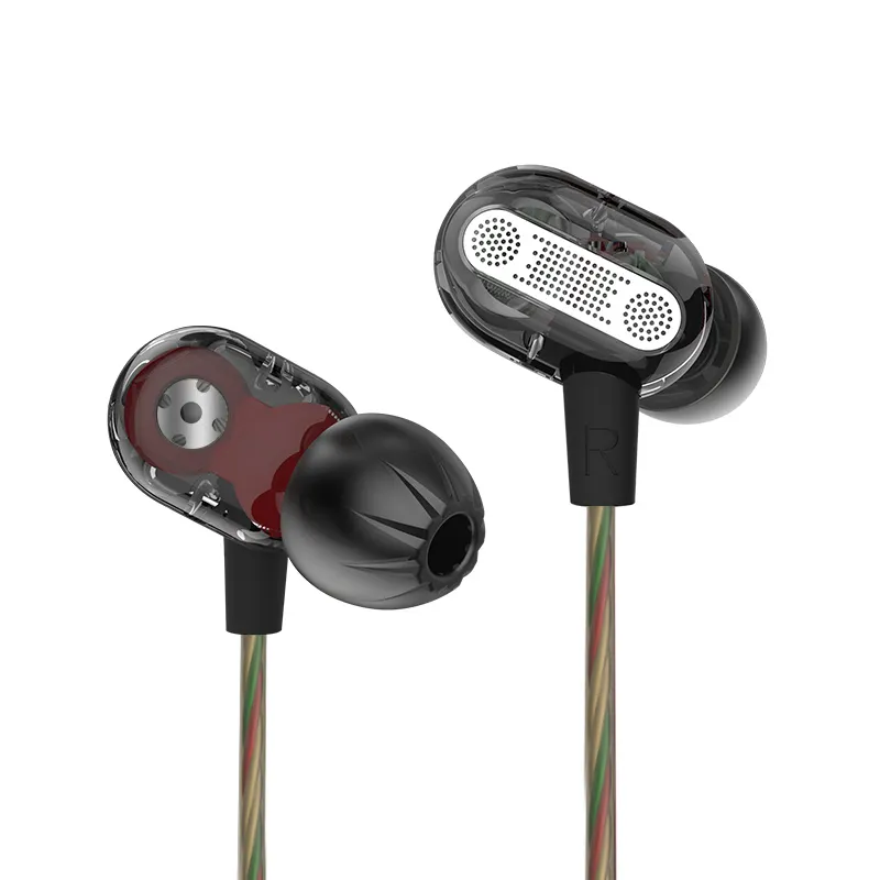 ZSE Dynamic Dual Driver Wired Earphone In Ear Headset Audio Monitor Headphone Noise Isolating HiFi Music Sports Earbuds