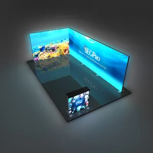 New Product Aluminium Textile Profiles Only Backlit Illuminated Advertising Frameless Led Light Box Tradeshow Booth