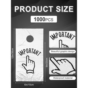 Clear Plastic <b>Door</b> Hanger Bags 6 X 12 Inch With Cut Out Hole For Doorknob Newspaper Holder Waterproof Opp Bag Rectangular Shape - Product Image 2