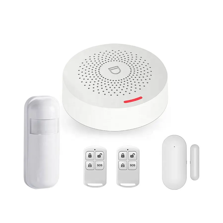 Sistema de seguridad inteligente con WiFi para el hogar, Detector de movimiento para puerta y ventana, sirena Tuya Smart Life, Kit de sistema de alarma inalámbrico Diy