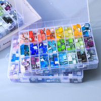 Kit de mosaïque en verre DIY pour enfants et adultes, ensemble de pierres de mosaïque en cristal de couleurs mélangées avec boîte de rangement pour projets artistiques et artisanaux