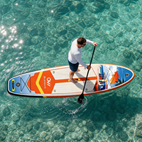 Planche à pagaie gonflable Premium 11 pieds x 33 pouces avec imprimé café rétro et pompe, BLUEWAYS Golden Hour SUP pour inspirations océaniques