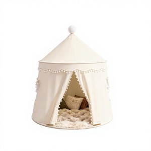 Carpa de Juego Infantil con Diseño de <span class=keywords><strong>Castillo</strong></span> de Princesa y Adornos de Pompones para Dormitorio y Jardín, Venta al Por Mayor - Product Image 1