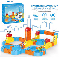 AiJH Ensembles de rails électriques Cube de rail, Train électrique à chargement USB, Circuit de course flexible, Train orbital à lévitation, Jouet STEM