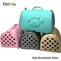 Sac de transport pliable Petora en EVA avec trous et motif patte en relief, sac de voyage portable pour petits chats et chiots, idéal pour les promenades en extérieur