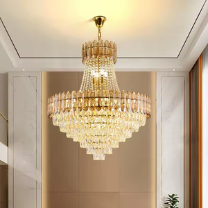 Candelabro de cristal de lujo posmoderno, nuevo diseño, luz colgante grande para sala de estar, hoteles y villas - Product Image 1