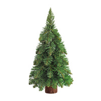 Mini arbre de Noël vert pointu en PVC avec base en bois massif En stock ; 45/60/75 cm Arbre de Noël artificiel Décoration de table d'intérieur