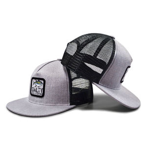 Casquette Trucker en Coton à 5 Panneaux à Visière Plate, Casquette Snapback en Maille Personnalisée avec Logo Patch, Casquettes de Baseball en Maille Plate - Product Image 1