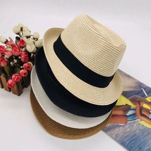Spring and Autumn Cheap Children Kid Rock <b>Straw</b> Fedora <b>Hats</b> for Outdoor Sports - Product Image 2